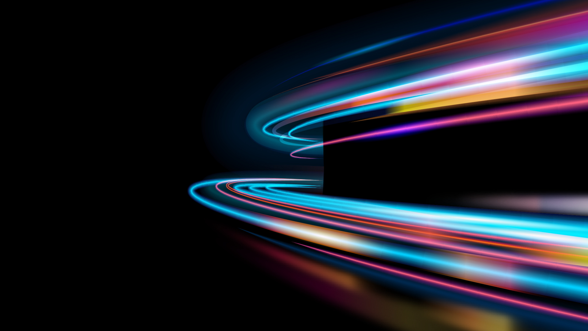 Обои Сверхширокий форматы, красочность, Визуальный эффект освещения, электрик, пурпурный цвет в разрешении 1920x1080