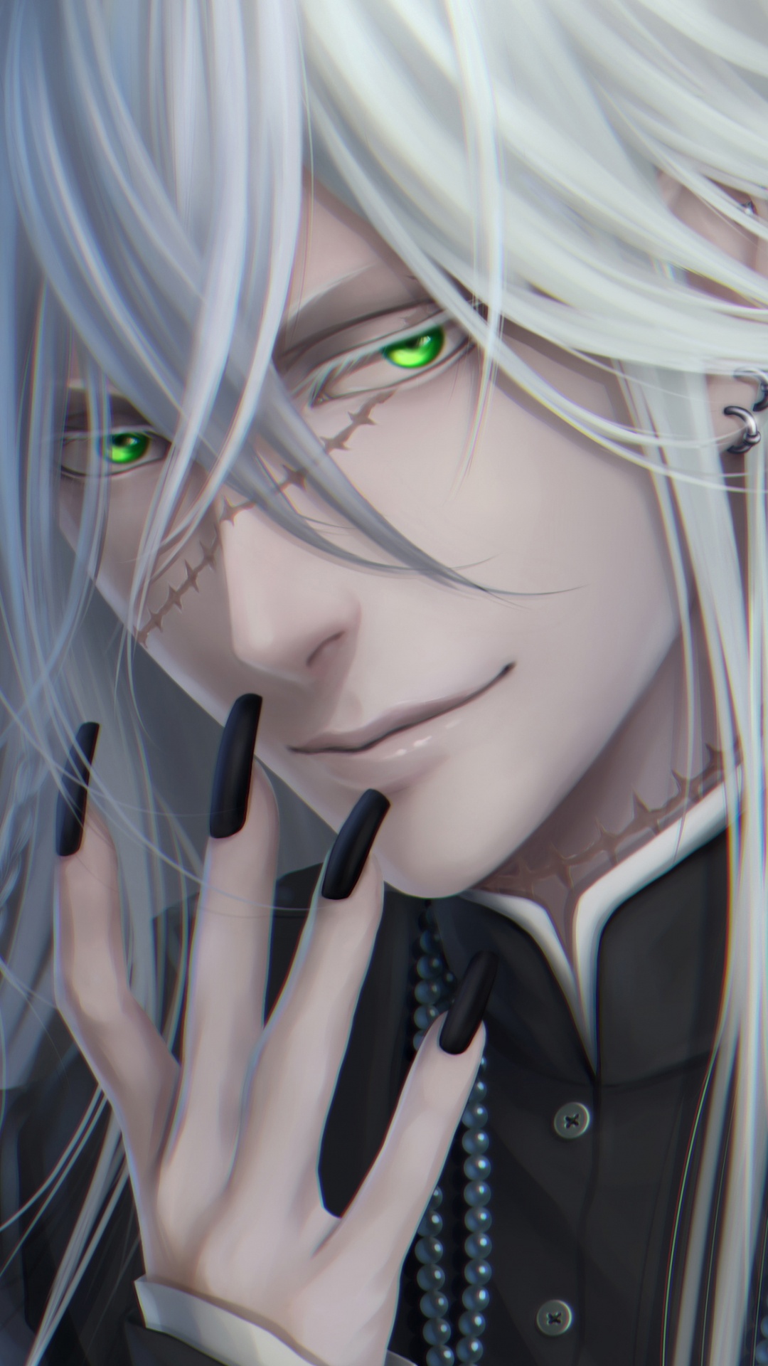 Обои черный Батлер, Сиэль phantomhive, Себастьян михаэлис, аниме, волосы в разрешении 1080x1920