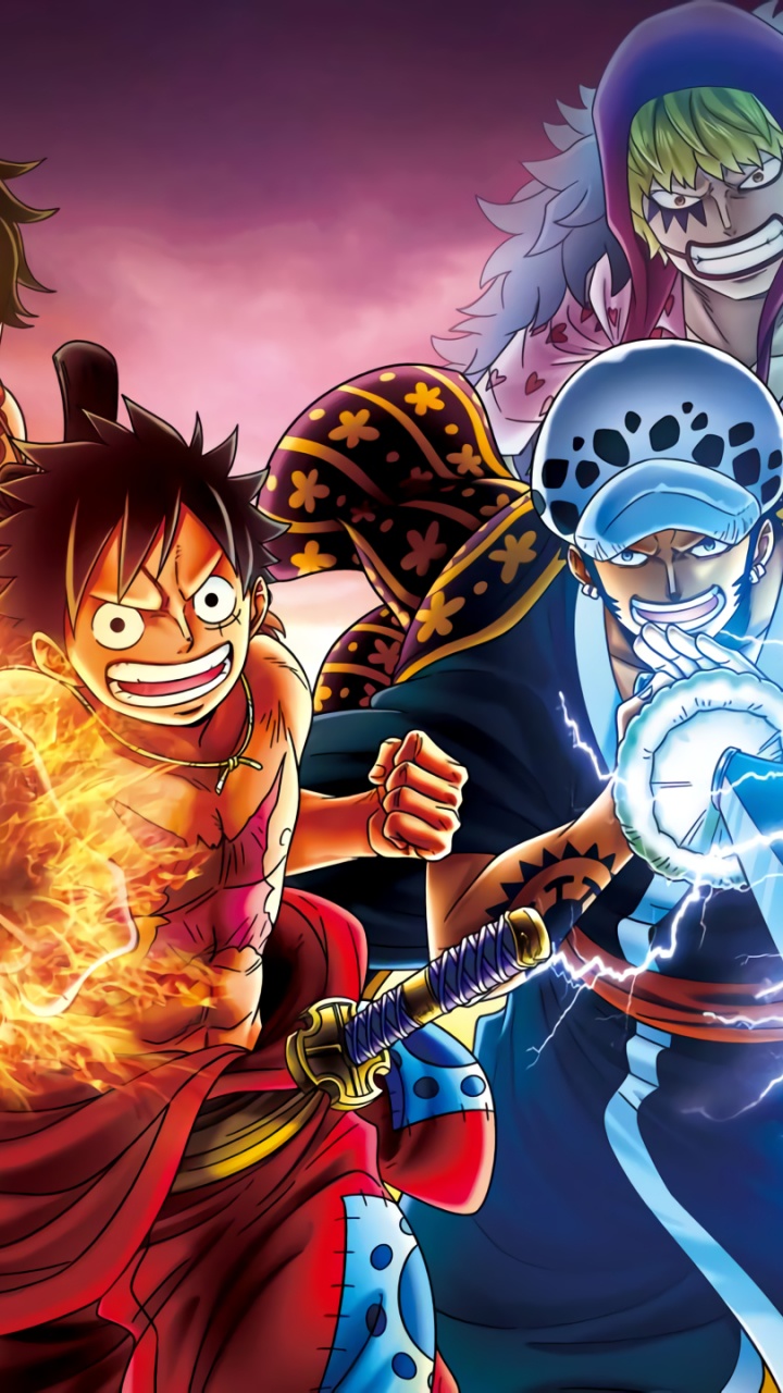 Обои один кусок, Трафальгар Д Водное Право, Шэнкс, Джимбей, roronoa Зоро в разрешении 720x1280