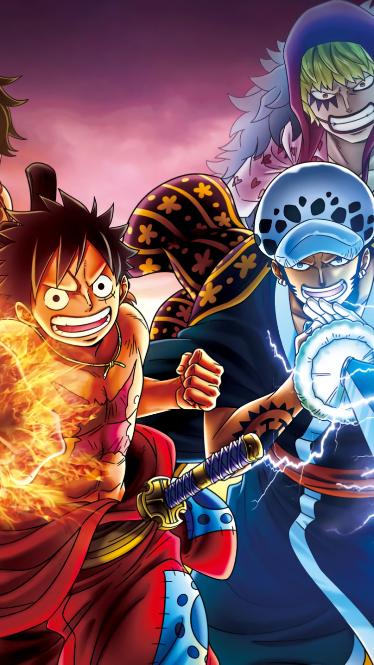 Обои один кусок, Трафальгар Д Водное Право, Шэнкс, Джимбей, roronoa Зоро в разрешении 750x1334