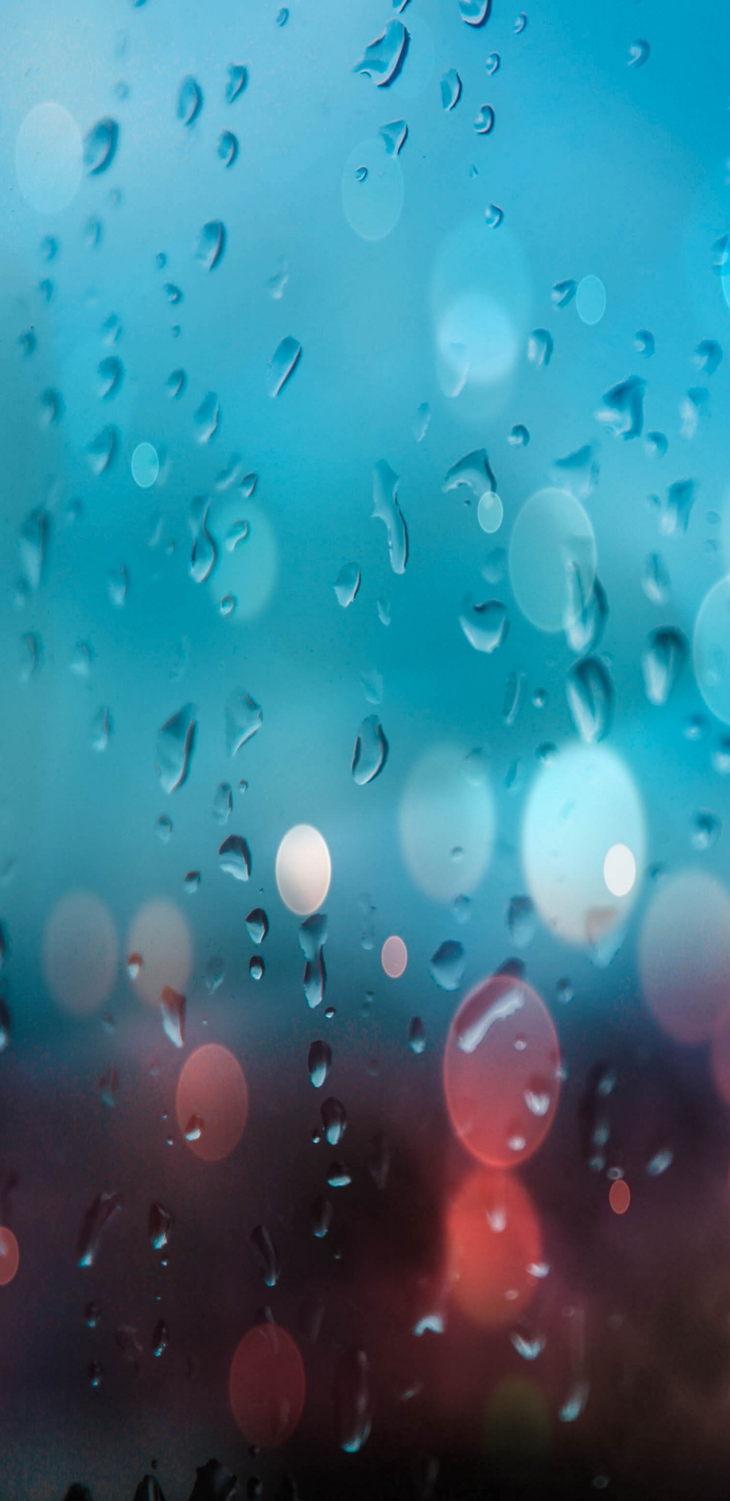 Обои синий, вода, дождь, падение, бирюза в разрешении 1440x2960