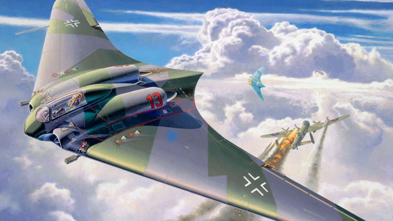 Обои Братья хортен, летающее крыло, самолет, самолеты, авиация в разрешении 1280x720