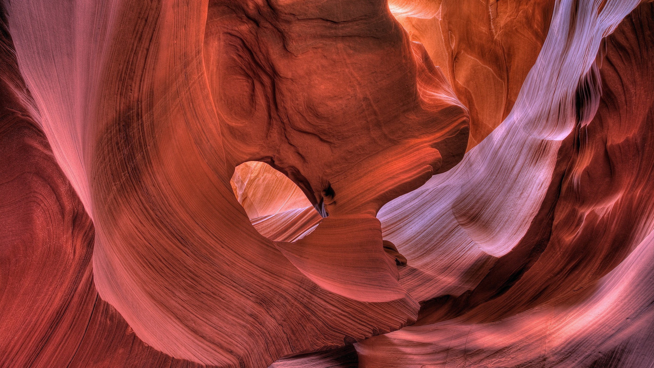 Обои каньон антилопы, каньон, красный цвет, формирование, геология в разрешении 2560x1440