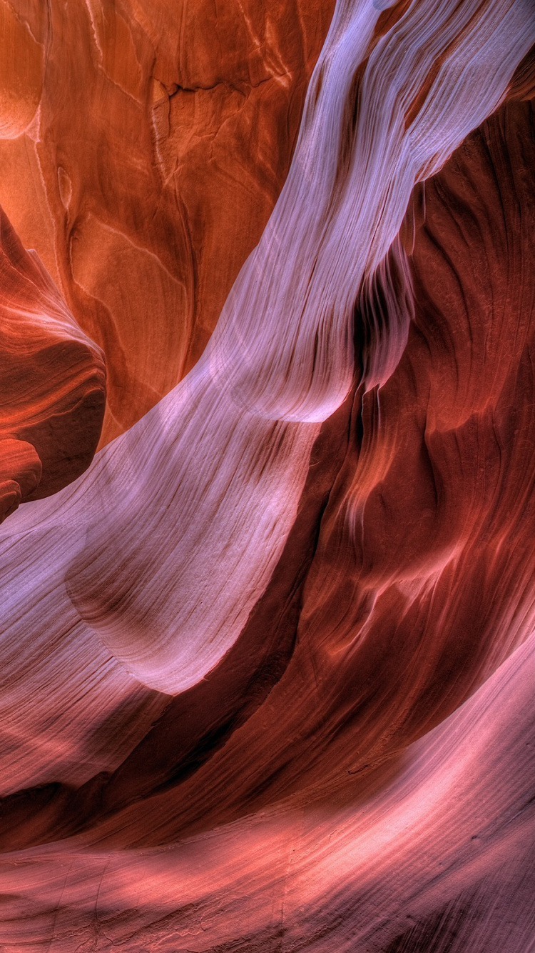 Обои каньон антилопы, каньон, красный цвет, формирование, геология в разрешении 750x1334