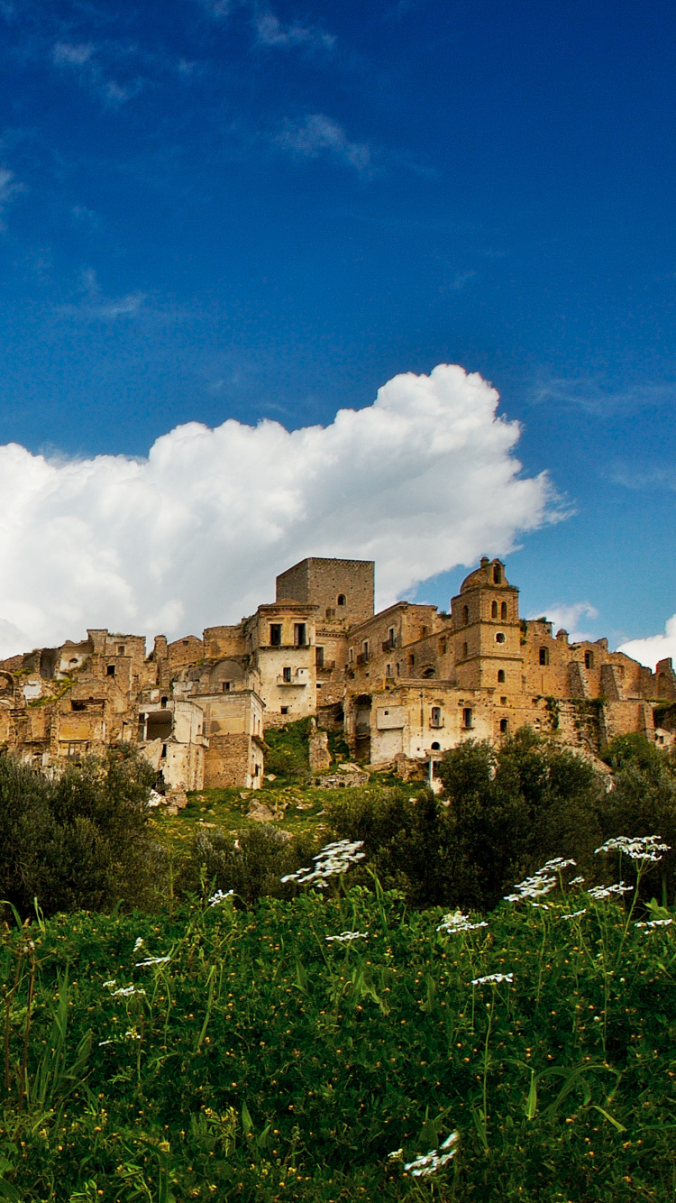 Обои Крако Италия, Крако, город-призрак, Залив Таранто, облако в разрешении 750x1334