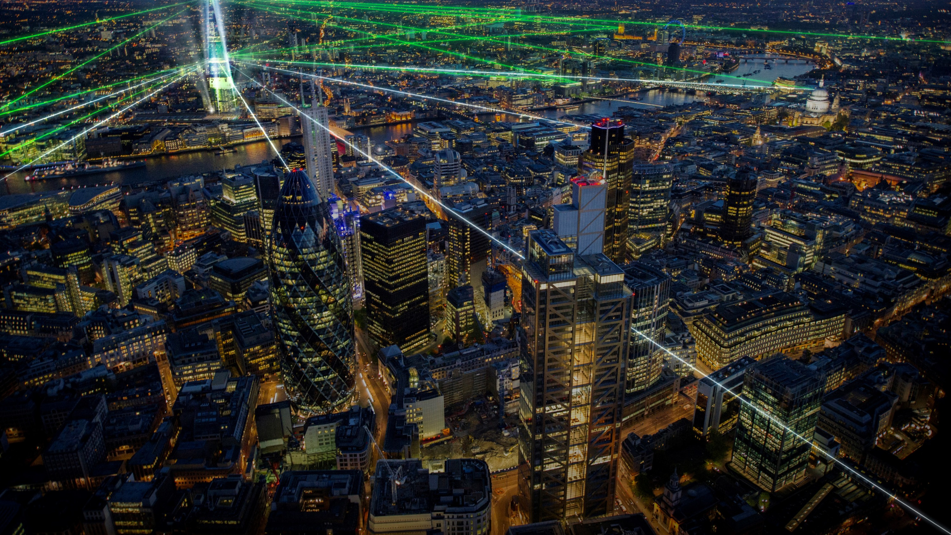 Обои осколок, здание, небоскреб, городской район, городской пейзаж в разрешении 1920x1080