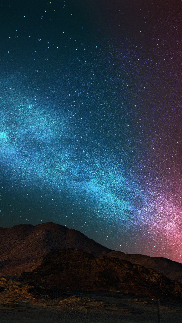 Обои природа, Аврора, атмосфера, ночь, звезда в разрешении 750x1334