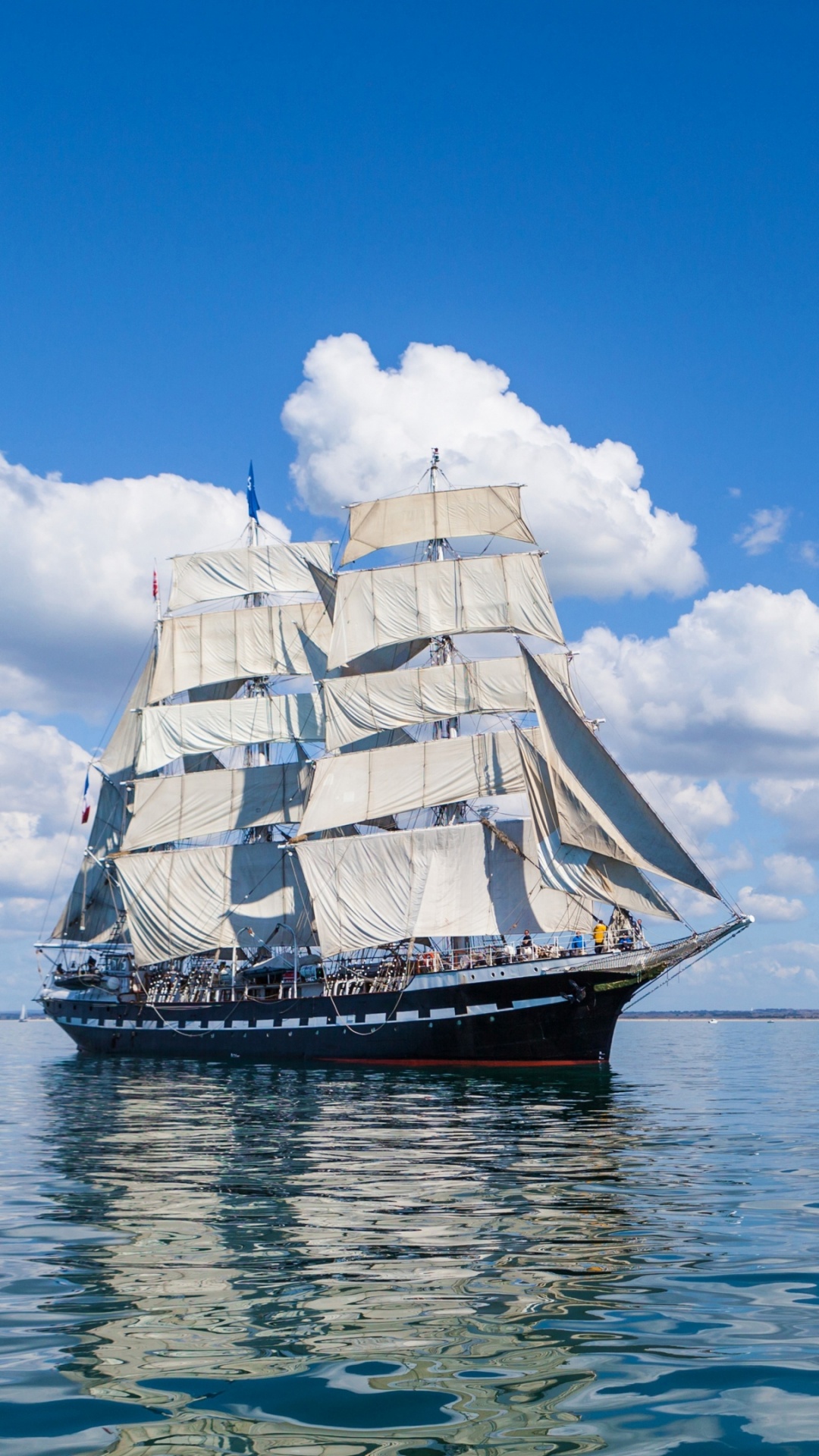 Обои парусник, корабль, высокий корабль, парусная шлюпка, лодка в разрешении 1080x1920