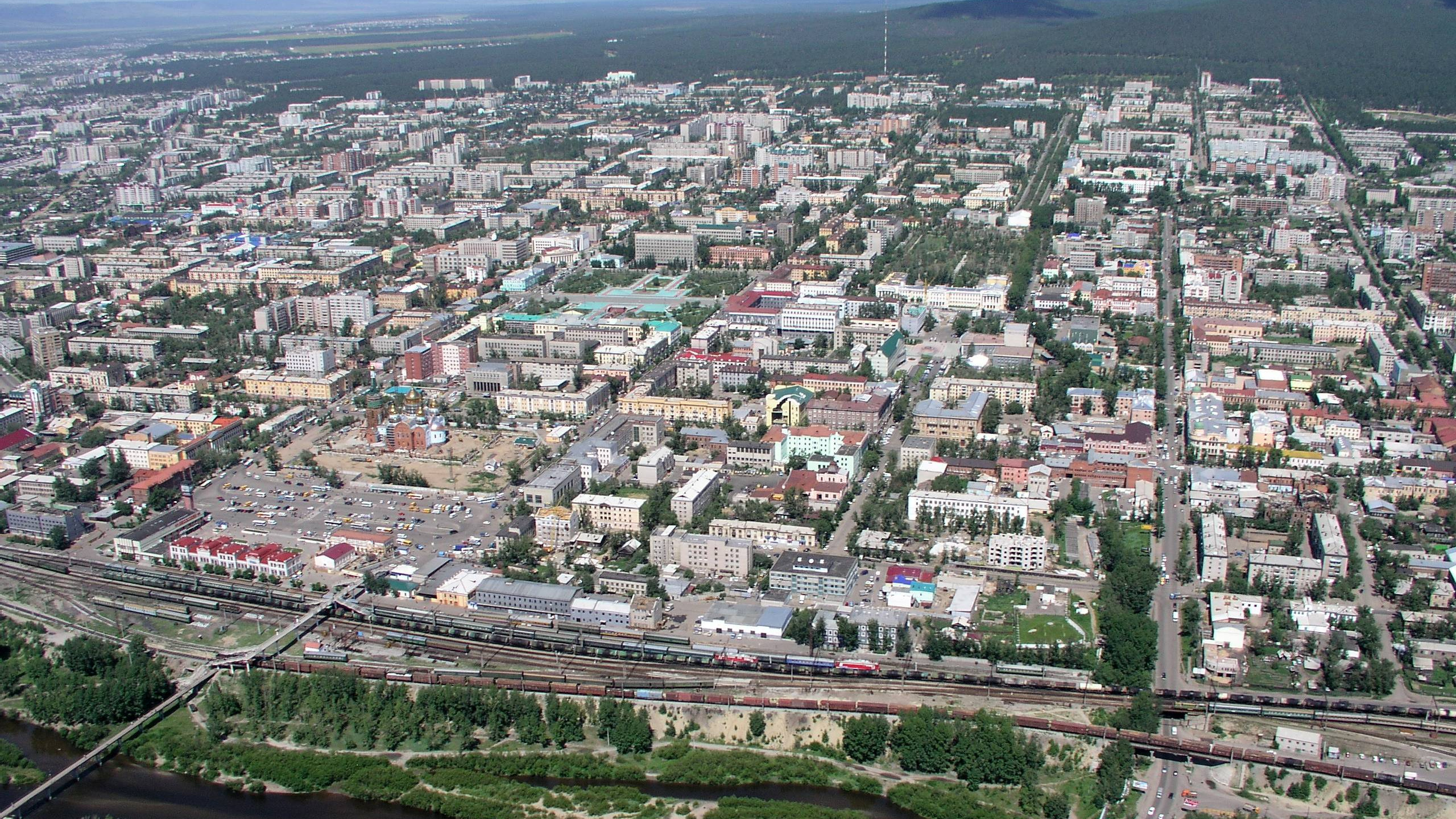 Обои Чита, город, городской район, жилой район, пригород в разрешении 2560x1440