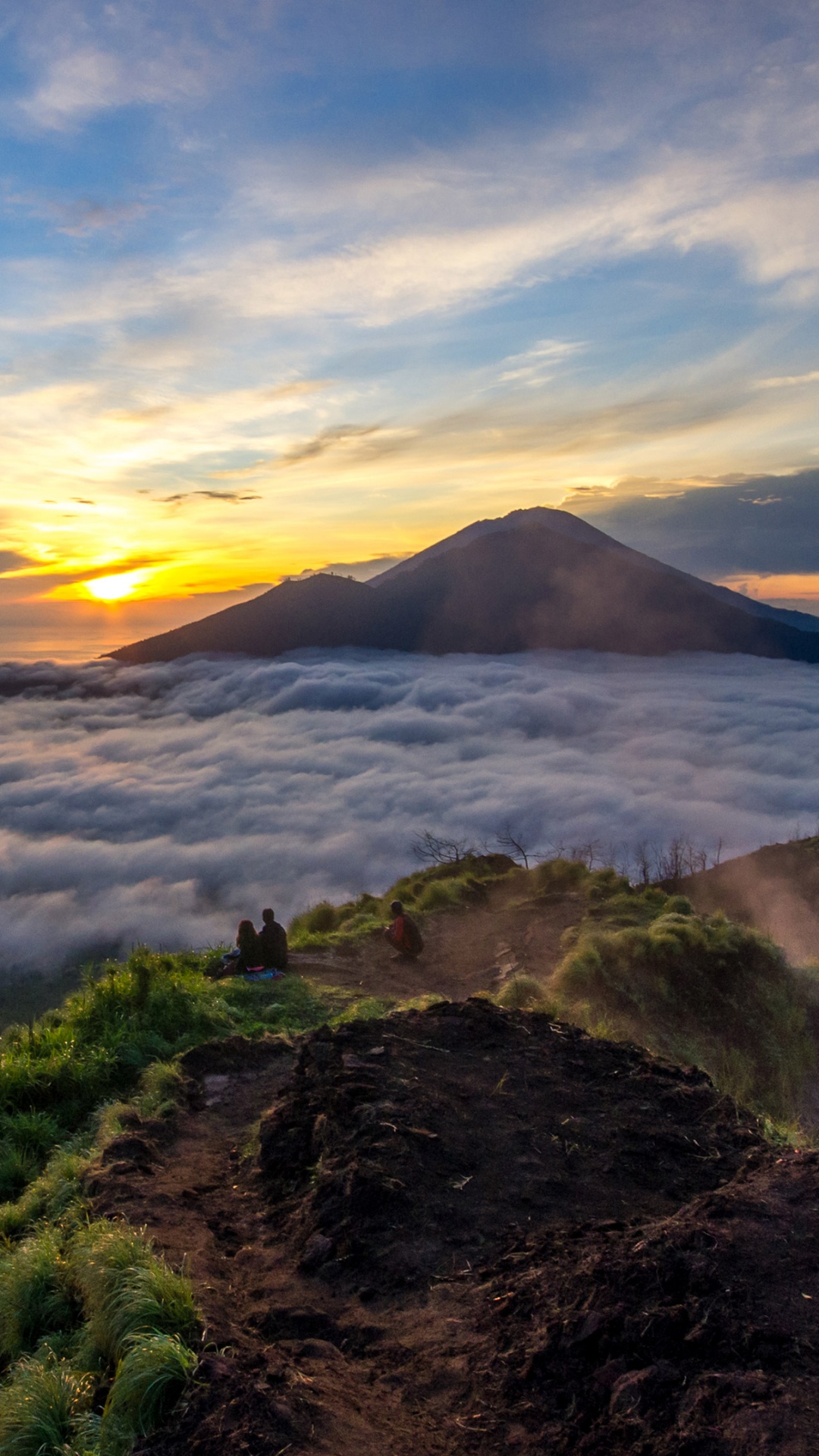 Обои Гора Батур, Гора Агунг, Данау Батур, Гора Батур Восход Трекинг, вулкан в разрешении 1080x1920