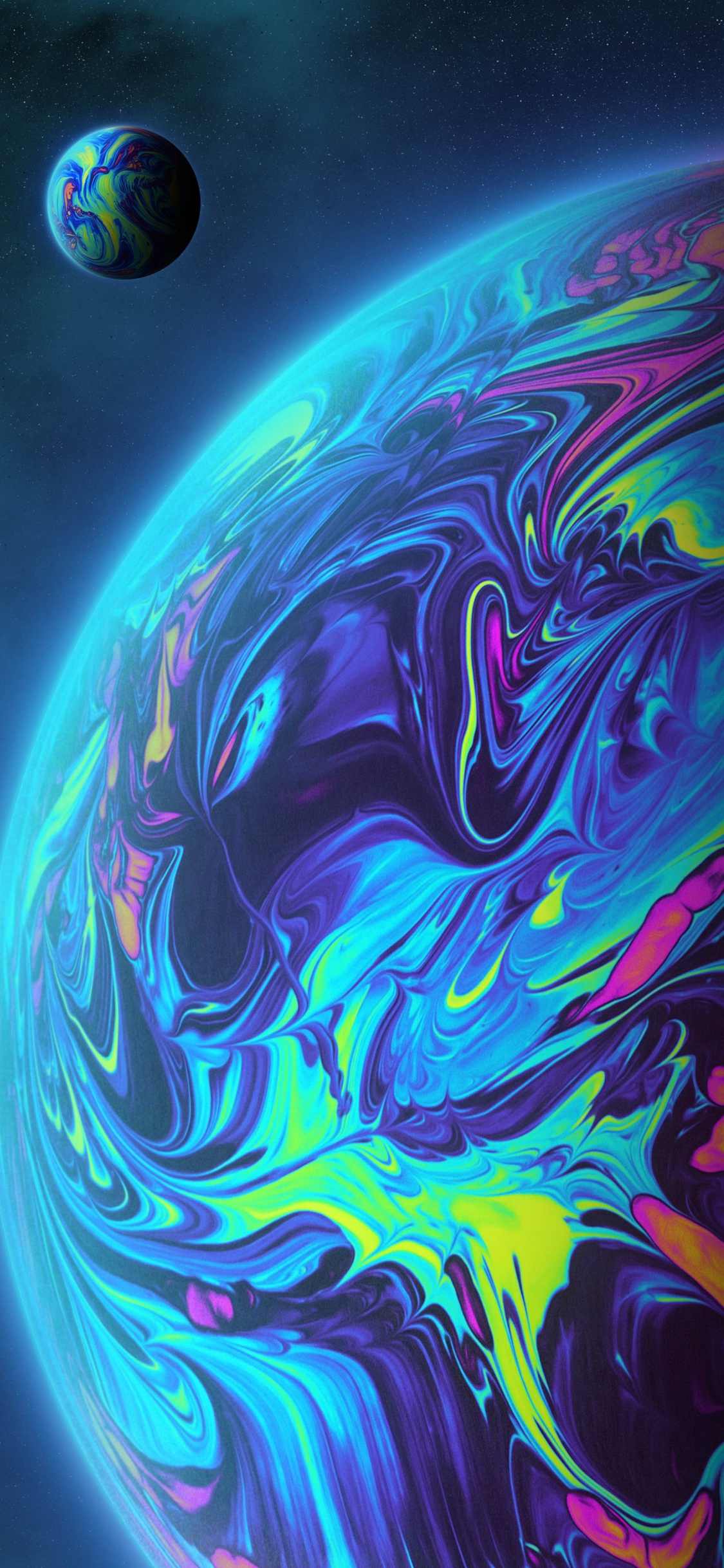 Обои фрактальное искусство, арт, идея, абстрактное искусство, жидкий в разрешении 1125x2436