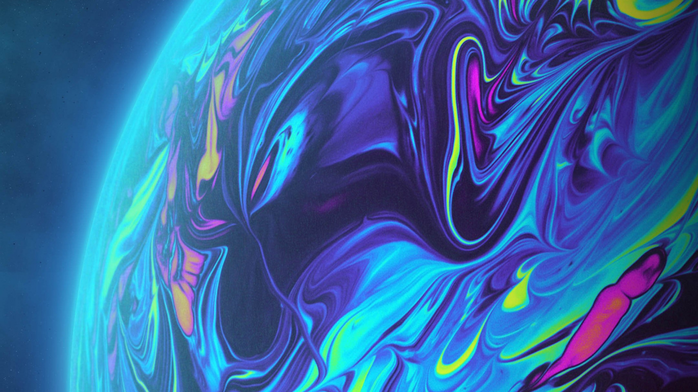 Обои фрактальное искусство, арт, идея, абстрактное искусство, жидкий в разрешении 1366x768