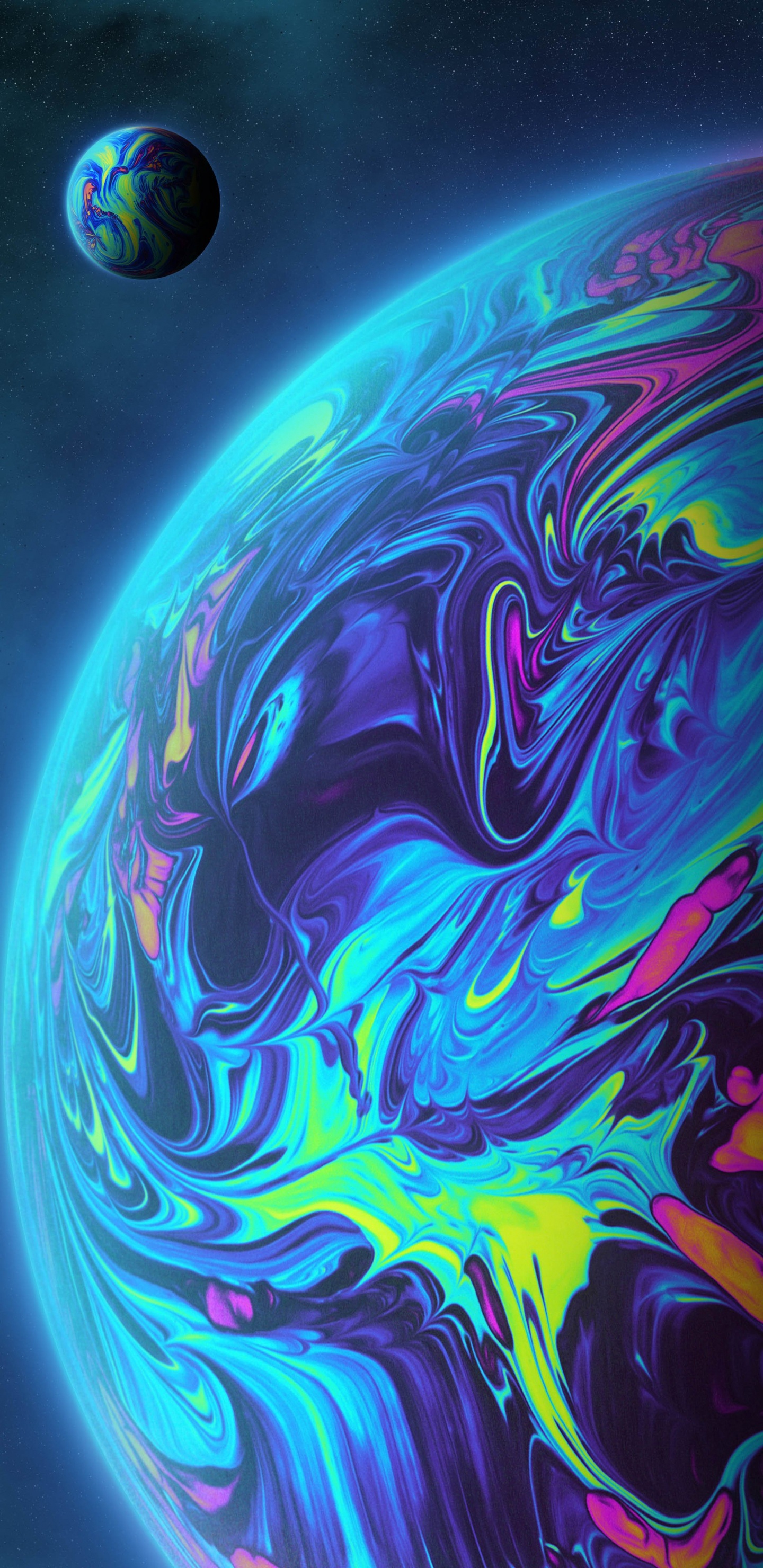 Обои фрактальное искусство, арт, идея, абстрактное искусство, жидкий в разрешении 1440x2960