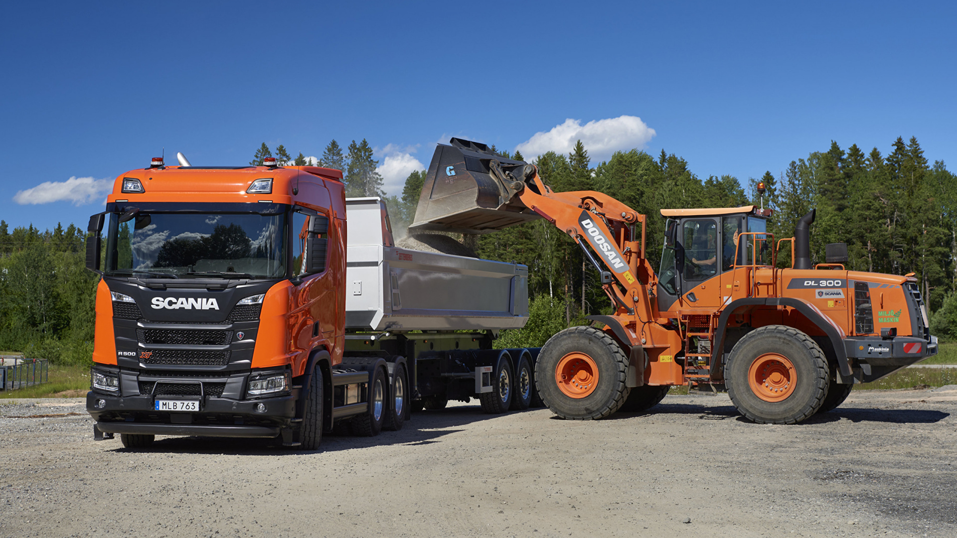 Обои Скания АБ, авто, грузовик, транспорт, дерево в разрешении 1920x1080