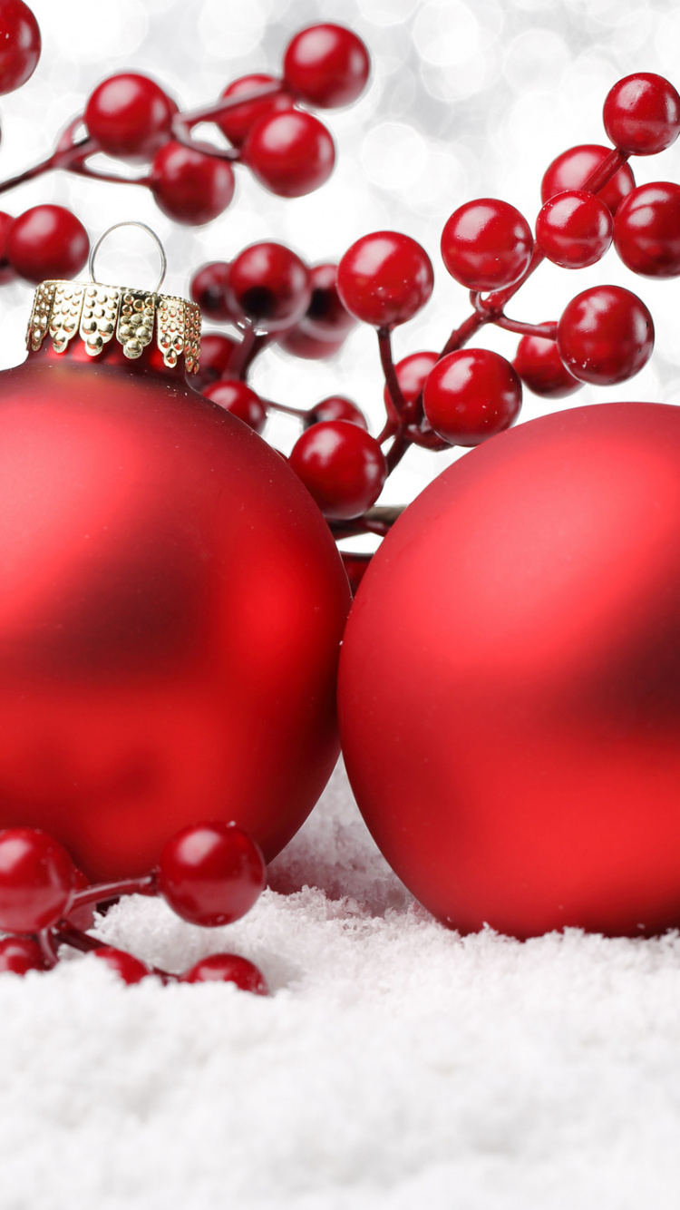Обои Рождественский день, рождественский орнамент, Рождественские украшения, фрукты, ягоды в разрешении 750x1334