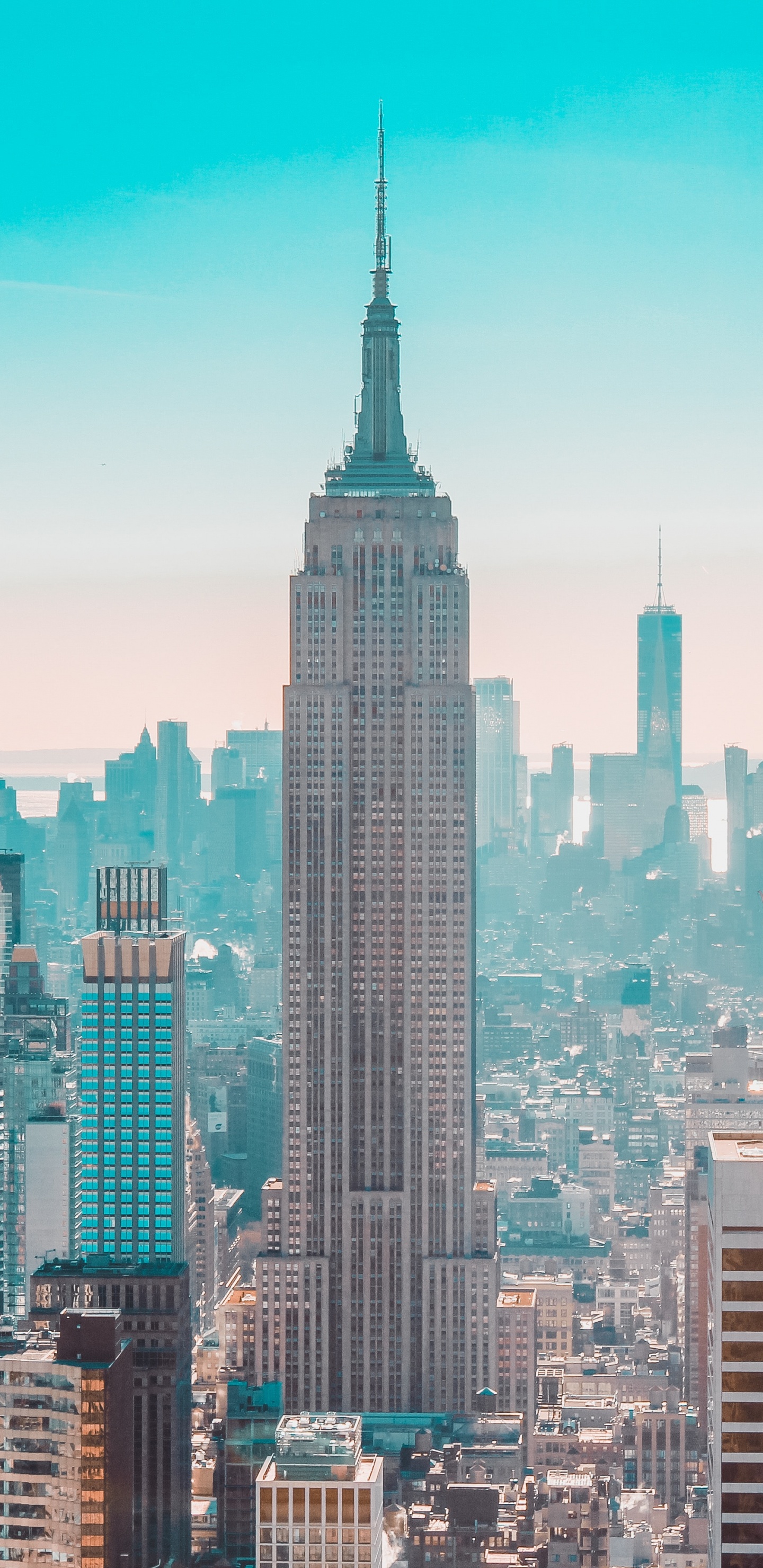 Обои Нью-Йорк, здание, город, городской пейзаж, метрополия в разрешении 1440x2960