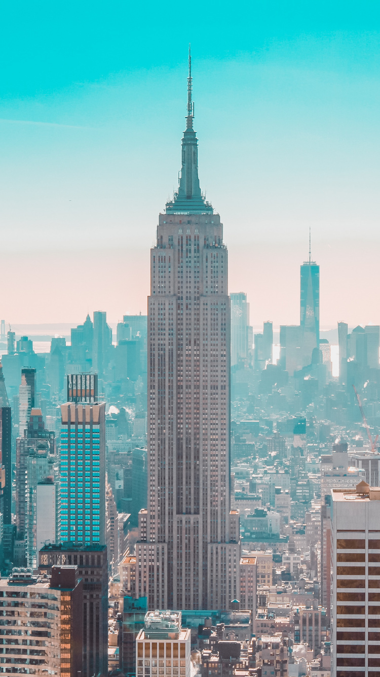 Обои Нью-Йорк, здание, город, городской пейзаж, метрополия в разрешении 750x1334