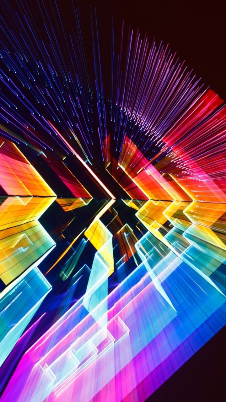 Обои линия, синий, технологии, цифровой цвет, Радуга в разрешении 720x1280