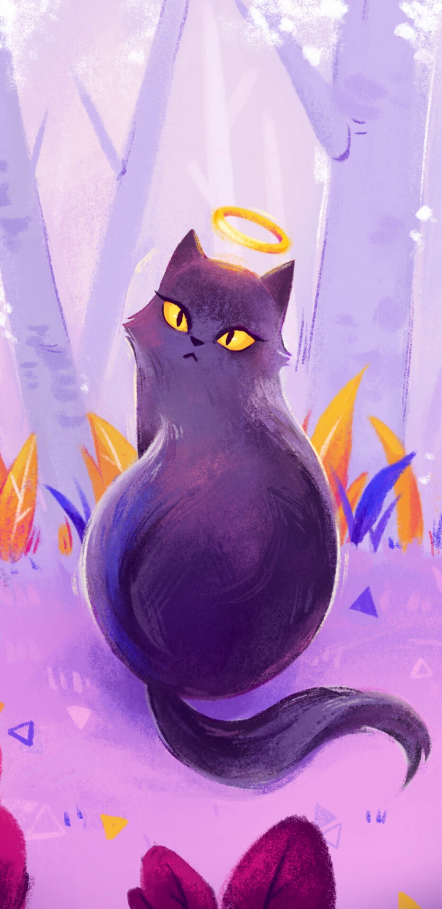 Обои арт, портрет, иллюстрация, рисование, дизайн в разрешении 1440x2960