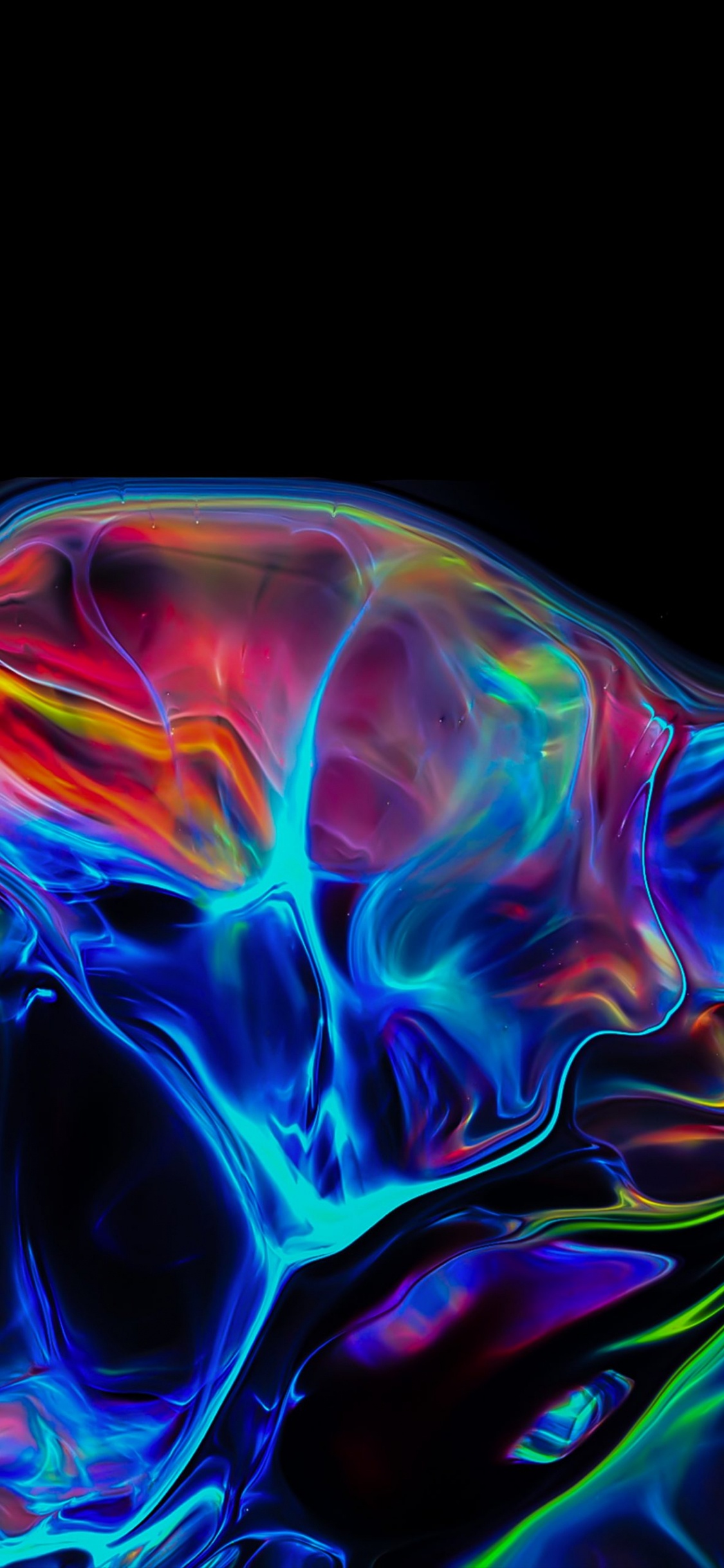 Обои фрактальное искусство, арт, вода, пурпур, жидкость в разрешении 1125x2436