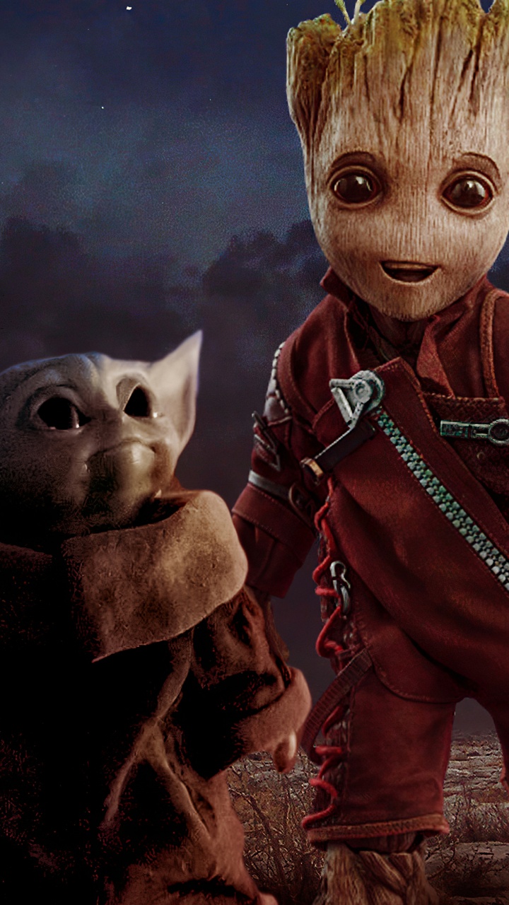 Обои Малыш Йода, Грогу, Грут, йода, Мандалорец в разрешении 720x1280