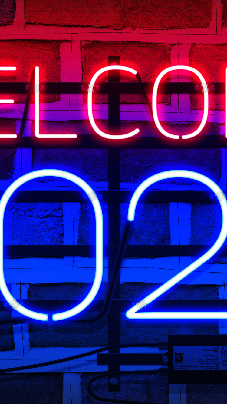 Обои 2020, свет, пурпур, Визуальный эффект освещения, электронные табло в разрешении 750x1334