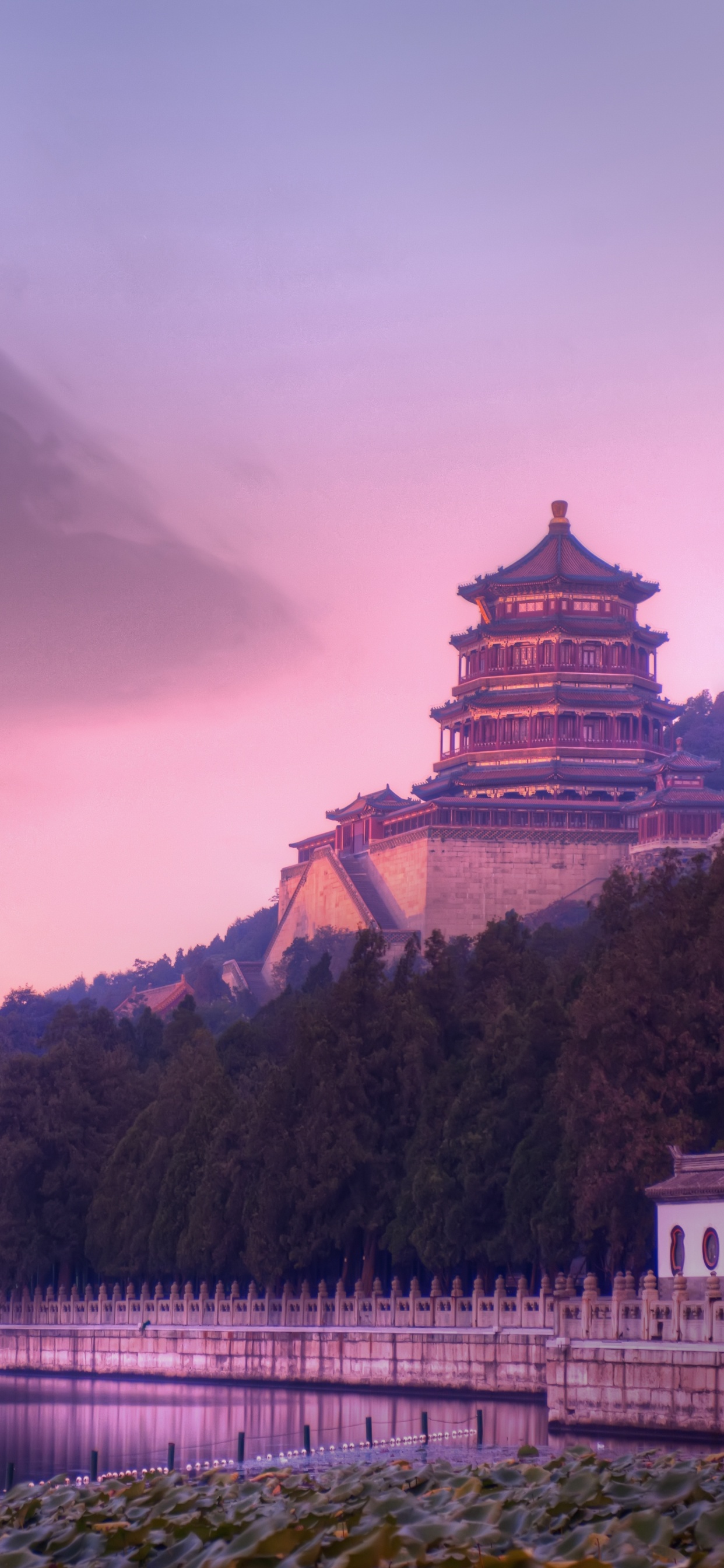 Обои Долголетие Хилл, дворец, природа, ориентир, облако в разрешении 1242x2688