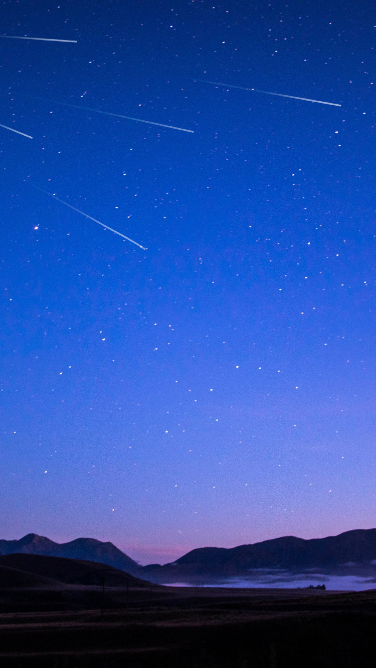 Обои звезда, ночь, окружающая среда, атмосфера, пейзаж в разрешении 750x1334