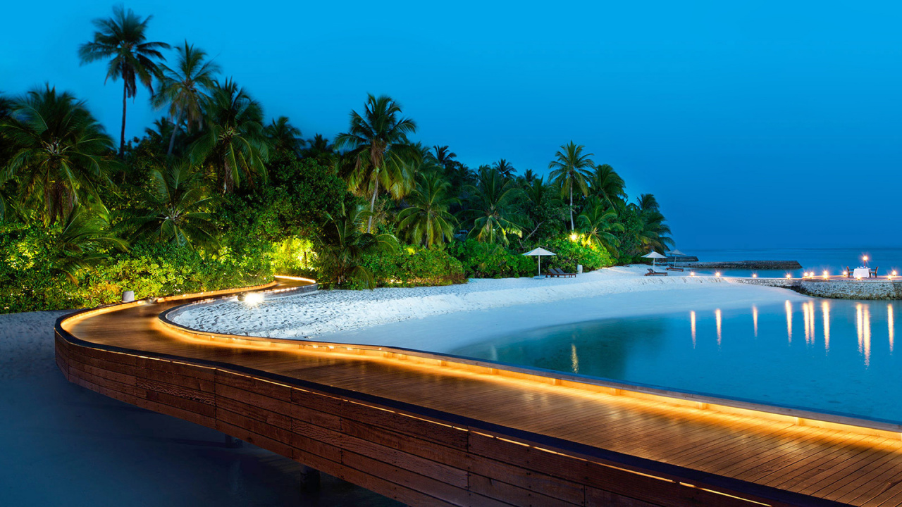 Обои Велиганду, Остров Фесду, пляж, Остров, прибежище в разрешении 1280x720