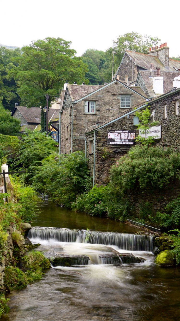 Обои эмблсайд, вода, водоток, реки, водный путь в разрешении 750x1334