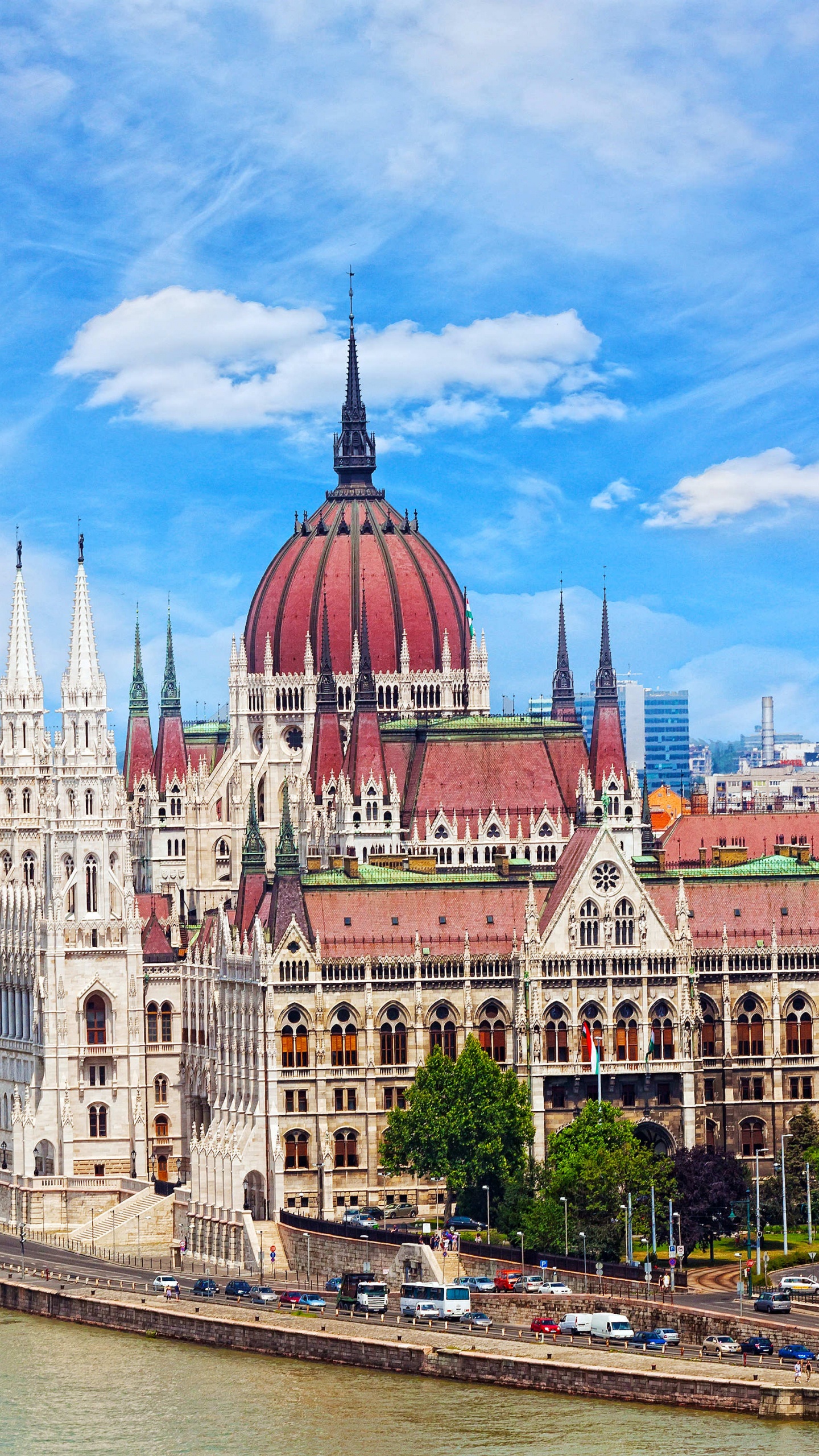 Обои ориентир, город, здание, Церковь Матьяша, небо в разрешении 1440x2560