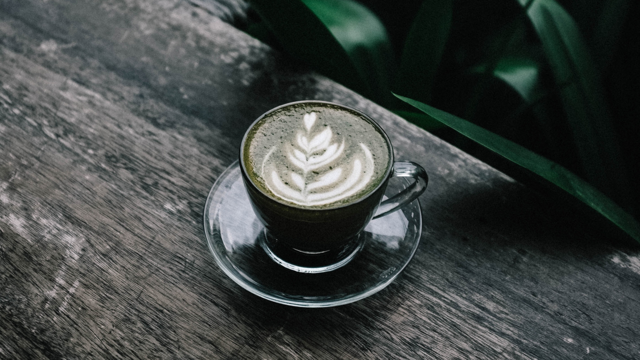 Обои кофе, кофеин, латте, напиток, плоские белые в разрешении 1280x720