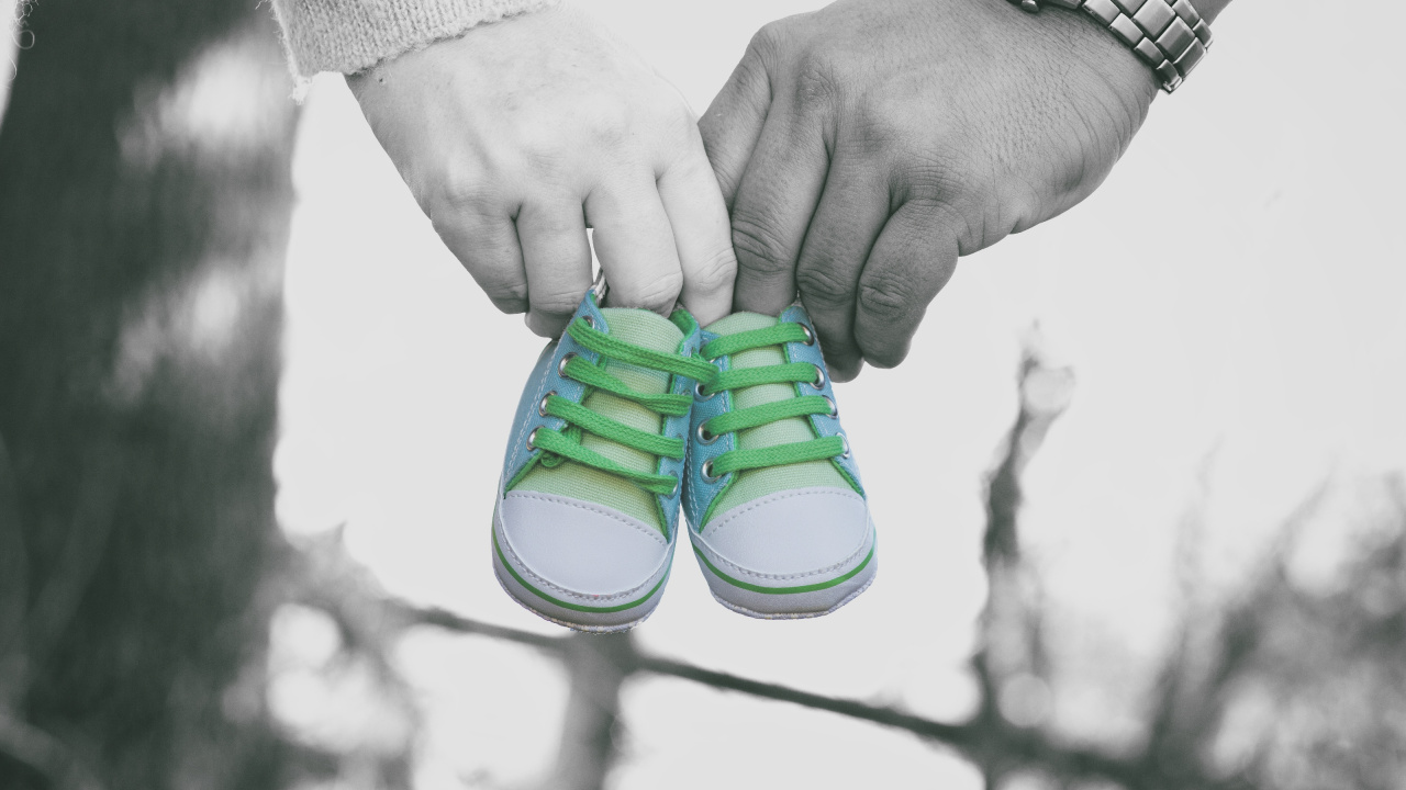 Обои беременность, зеленый, обувь, башмак, ребенок в разрешении 1280x720
