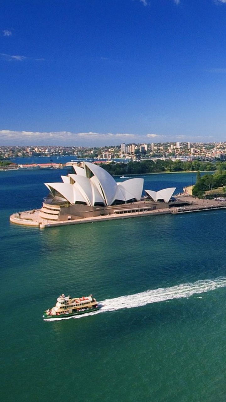 Обои сиднейский оперный театр, Пляж Бонди, город, городской район, городской пейзаж в разрешении 720x1280