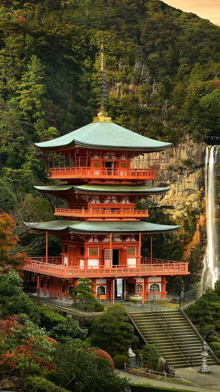 Обои Кумано Начи Тайша, НАТИ Падает, Кумано Код, достопримечательность, синтоистский храм в разрешении 720x1280