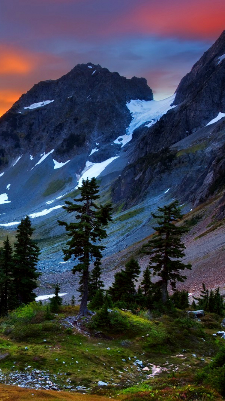 Обои Каскад Проходят, Северная Каскады, национальный парк, парк, горный рельеф в разрешении 750x1334