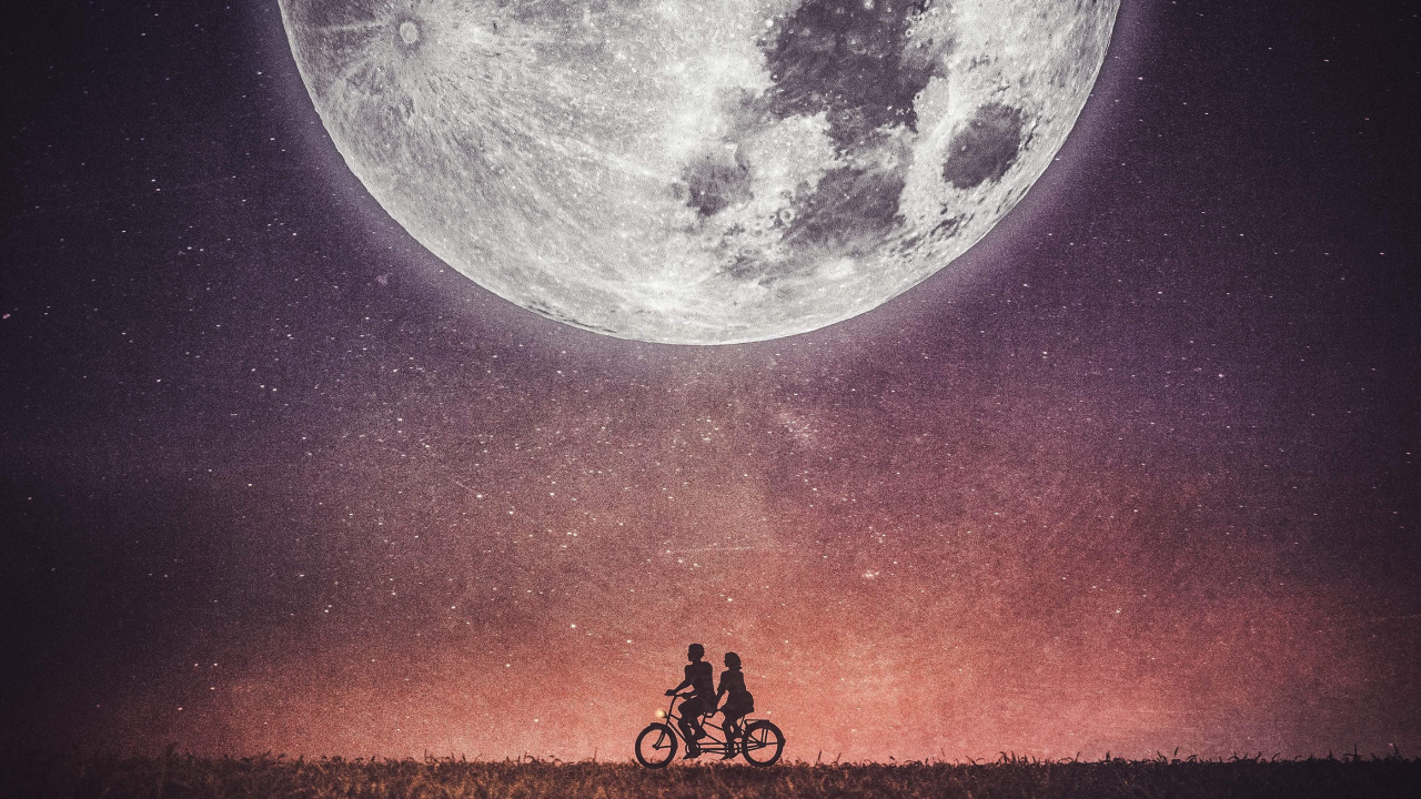 Обои астрономический объект, атмосфера, луна, свет, небесное явление в разрешении 1280x720