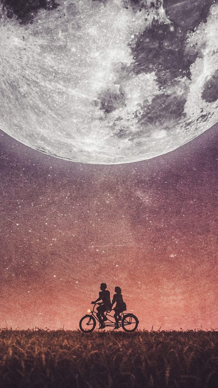 Обои астрономический объект, атмосфера, луна, свет, небесное явление в разрешении 720x1280