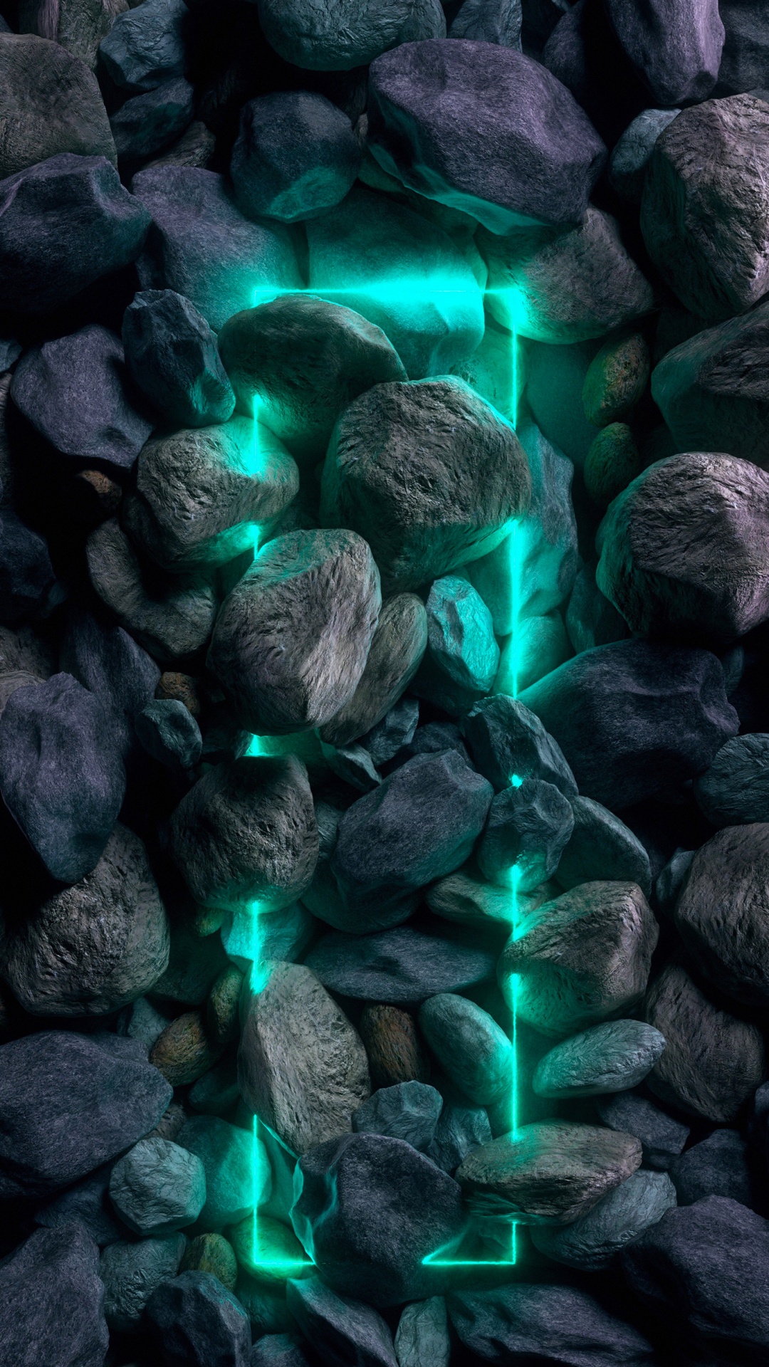 Обои неон, неоновый камень, неоновое освещение, зеленый, синий на телефон  Android, 1080x1920 картинки и фото бесплатно