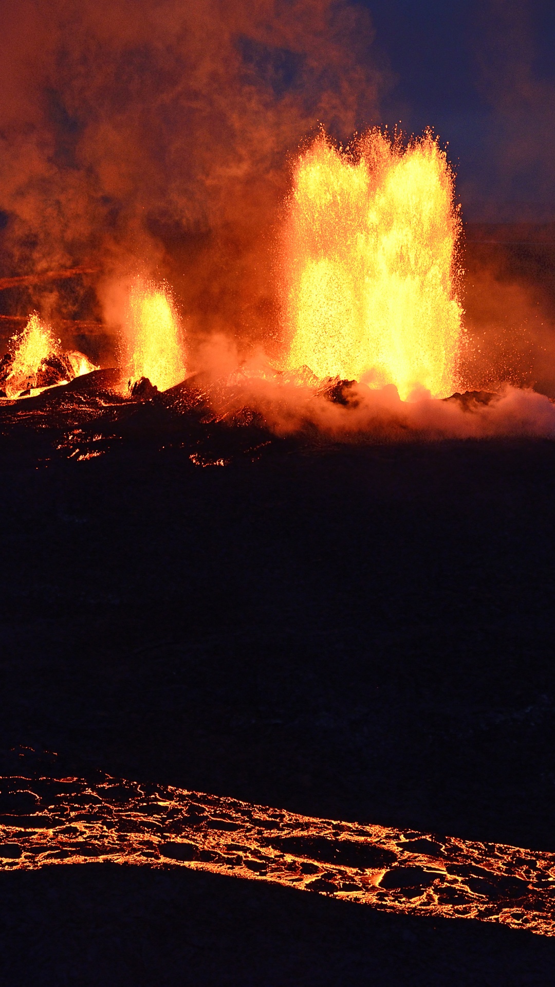 Обои типы вулканических извержений, земля, вулкан, Холухрейн, лава в разрешении 1080x1920