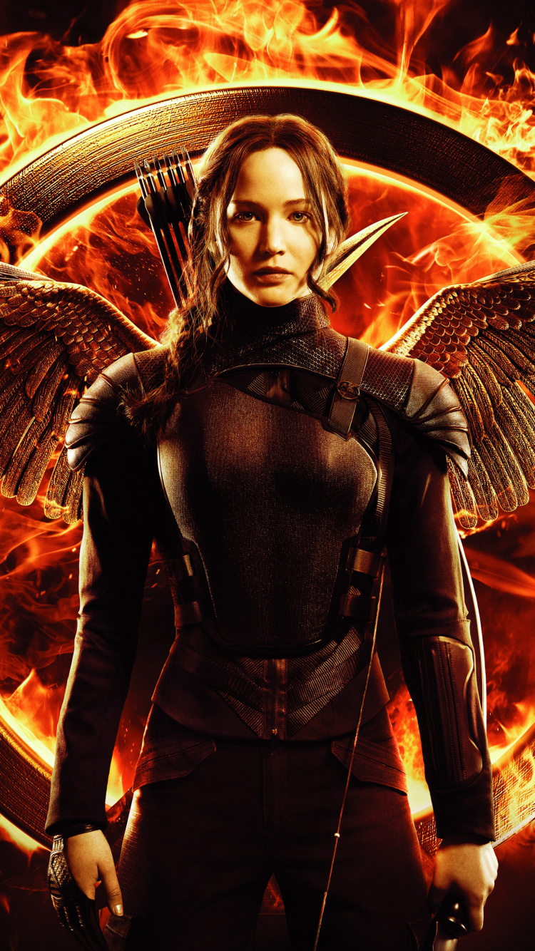 Обои Китнисс эвердин, сверхъестественное существо, Сойка-пересмешница огонь, Пит мелларк, крыло в разрешении 750x1334