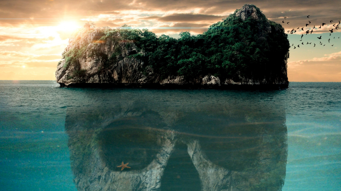 Обои природа, вода, синий, океан, море в разрешении 1366x768