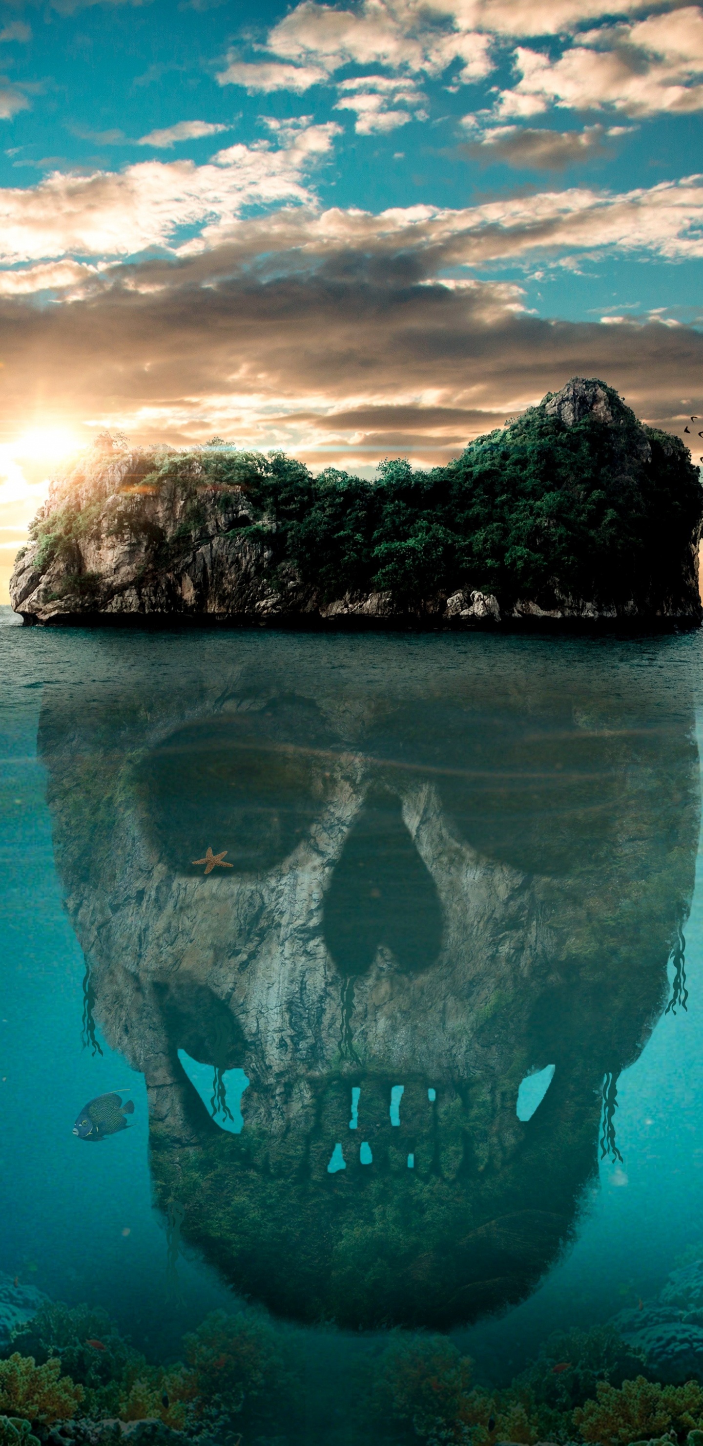 Обои природа, вода, синий, океан, море в разрешении 1440x2960