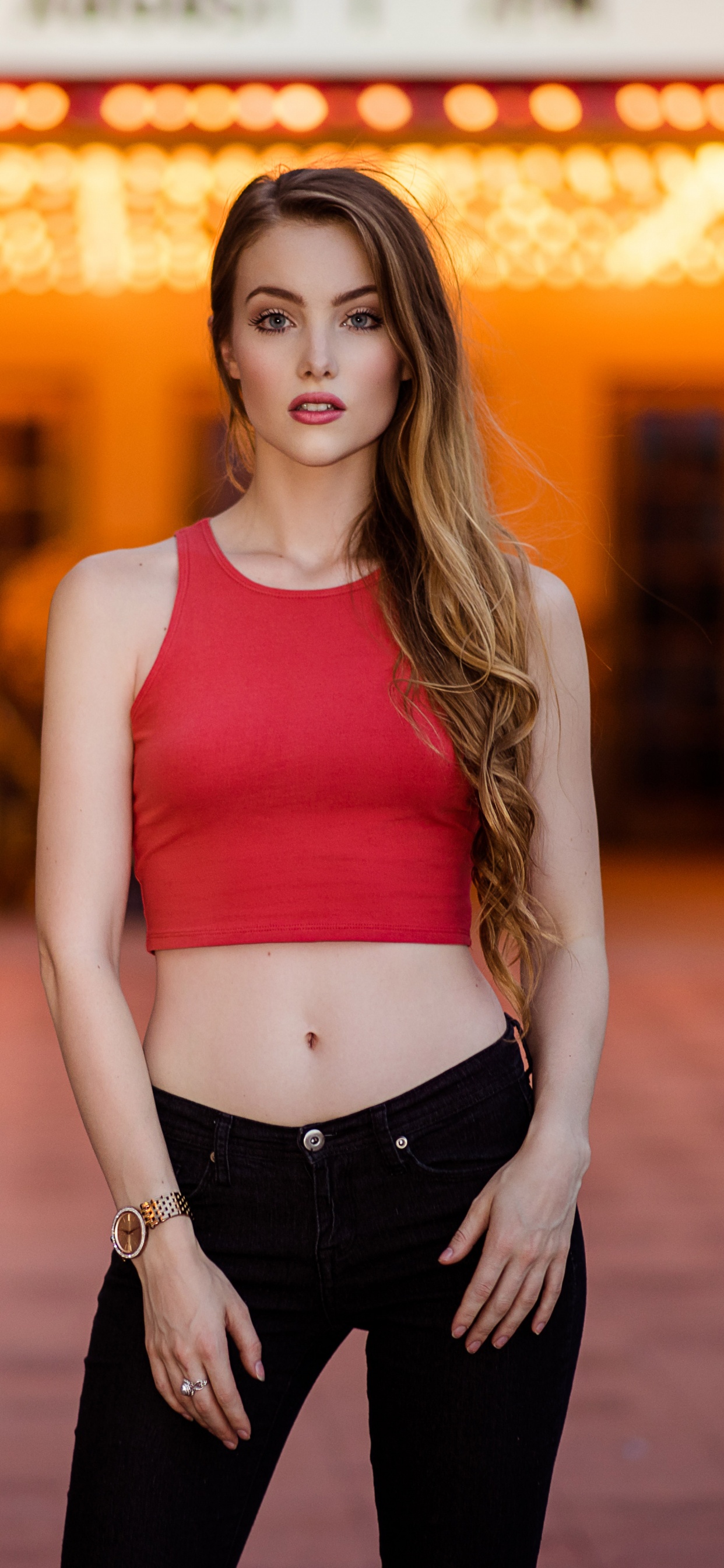 Обои джинсы, фэшн, красота, розовый, желтый в разрешении 1242x2688