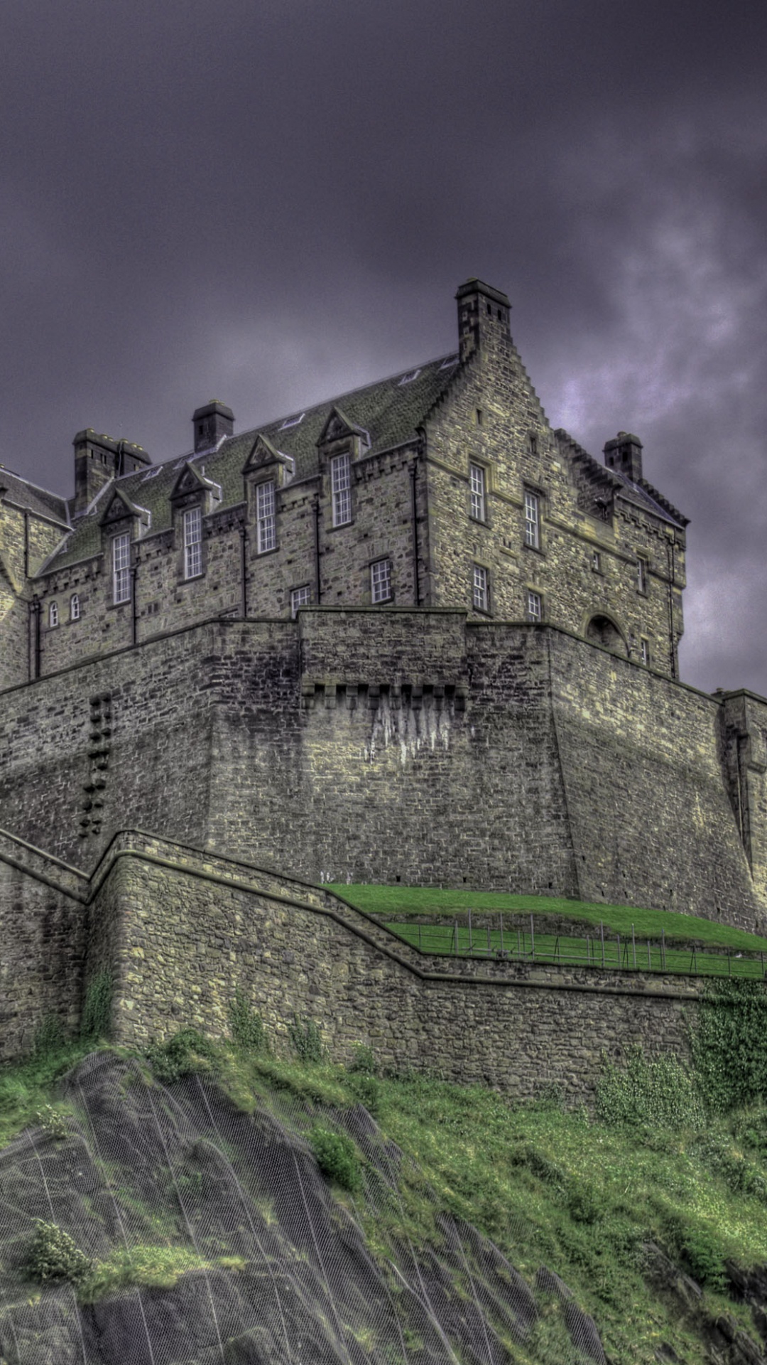 Обои Эдинбургский Замок, Касл-рок, замок, облако, средневековая архитектура в разрешении 1080x1920