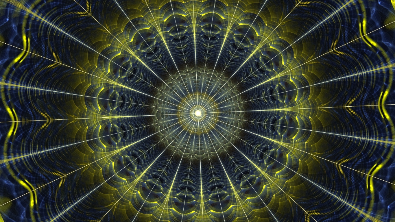 Обои мандал, фрактальное искусство, психоделическое искусство, симметрия, арт в разрешении 1366x768