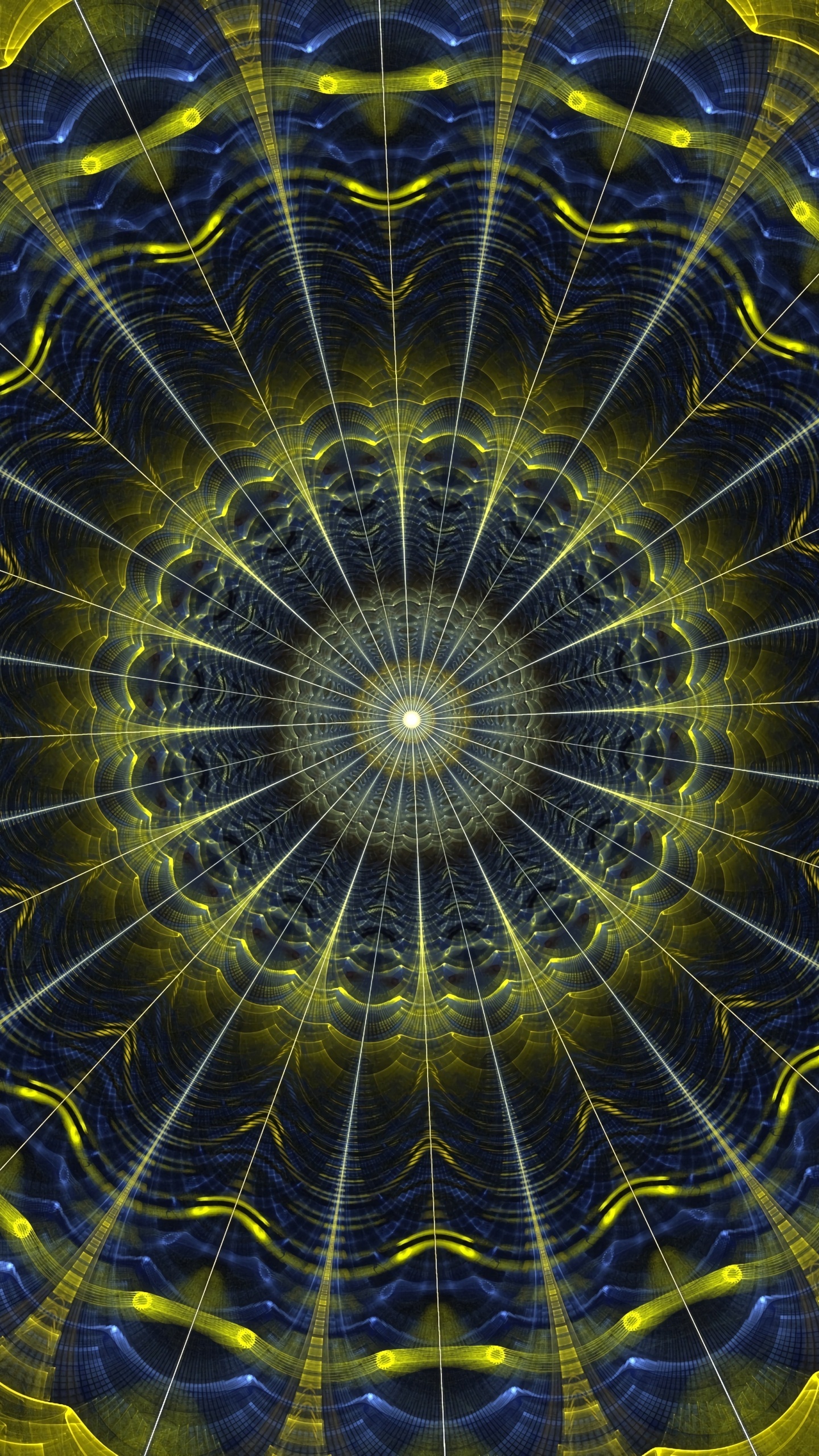 Обои мандал, фрактальное искусство, психоделическое искусство, симметрия, арт в разрешении 1440x2560