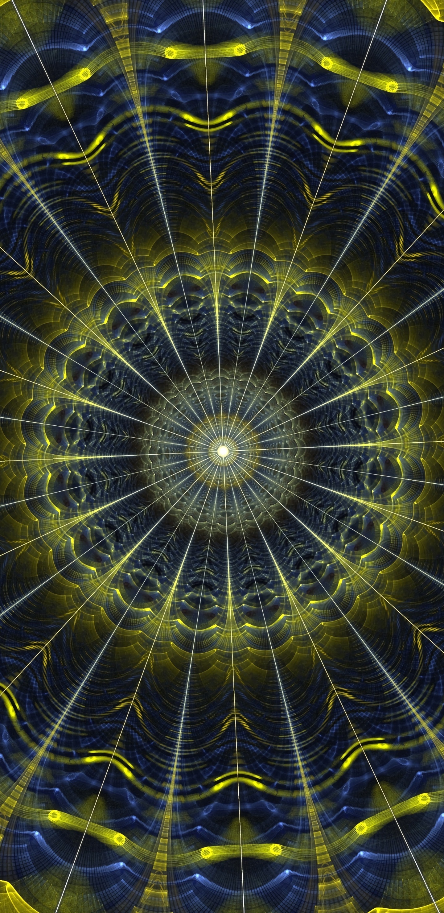 Обои мандал, фрактальное искусство, психоделическое искусство, симметрия, арт в разрешении 1440x2960