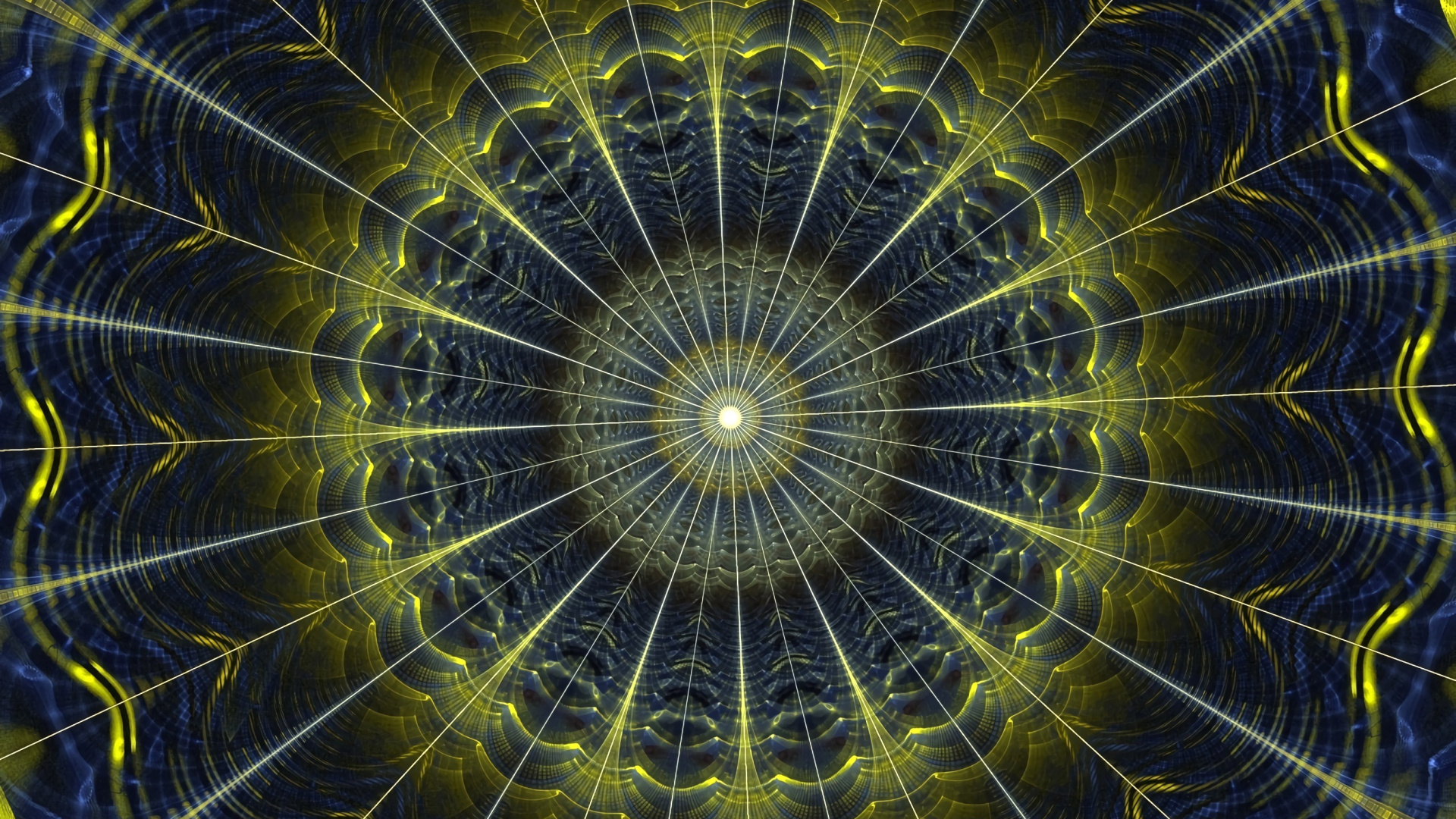 Обои мандал, фрактальное искусство, психоделическое искусство, симметрия, арт в разрешении 1920x1080