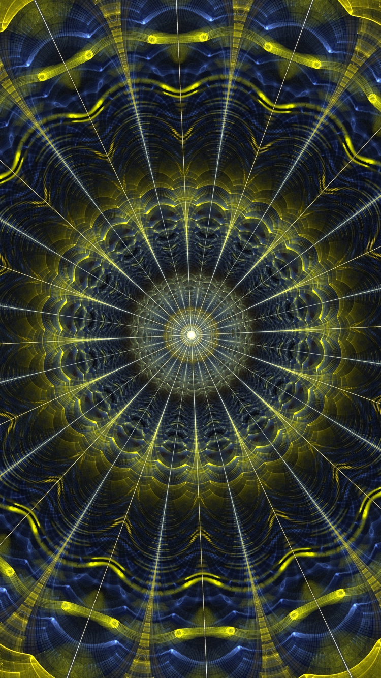 Обои мандал, фрактальное искусство, психоделическое искусство, симметрия, арт в разрешении 750x1334